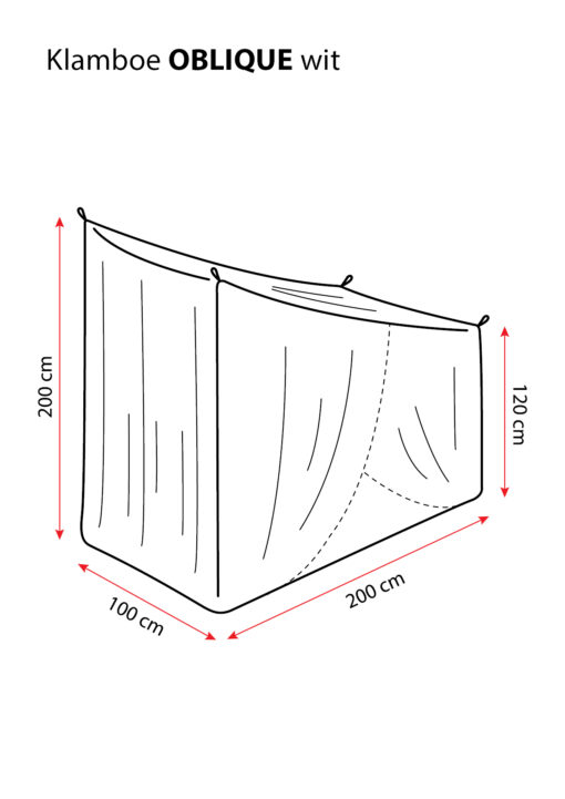 Deconet klamboe OBLIQUE - WIT- L200cm x H120cm én H200cm x B100cm 1 pers - Image 2