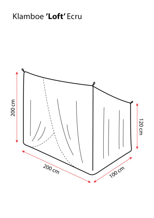 Deconet klamboe LOFT- ECRU - L200cm x H120cm én H200cm x B100cm 1 pers - Image 2