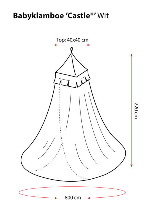 Deconet klamboe Baby Castle - Topframe 40x40cm/ 800cm Omtrek WIT - Baby - Image 2