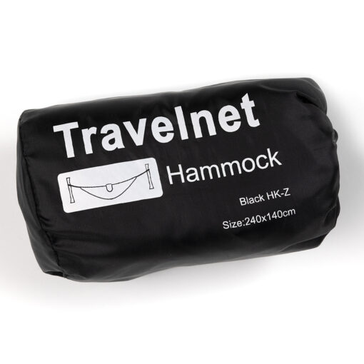 Travelnet Hangmat L240 x B140 - Zwart- 1 persoons - Image 2
