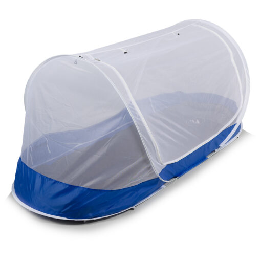 Travelnet Pop-up klamboetent PURE, L210x B80x H85cm, 1 persoon, Blauw/ Wit - Image 3