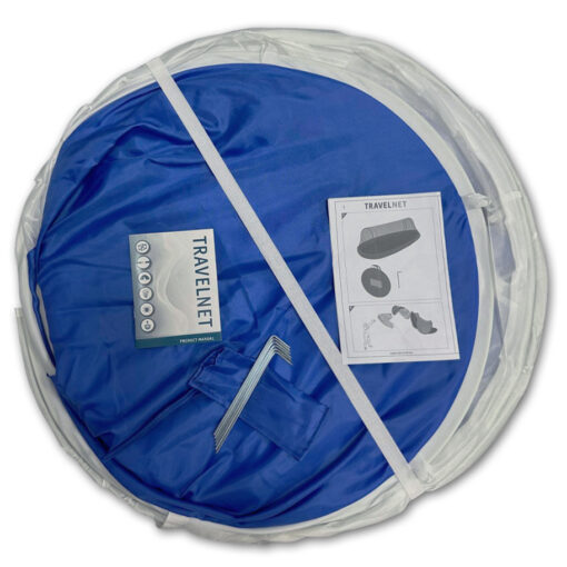 Travelnet Pop-up klamboetent PURE, L210x B80x H85cm, 1 persoon, Blauw/ Wit - Image 7