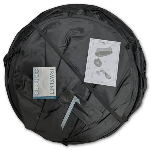 Travelnet Pop-up klamboetent geïmpregneerd, L210x B80x H85cm, zwart, 1 persoon - Billede 5