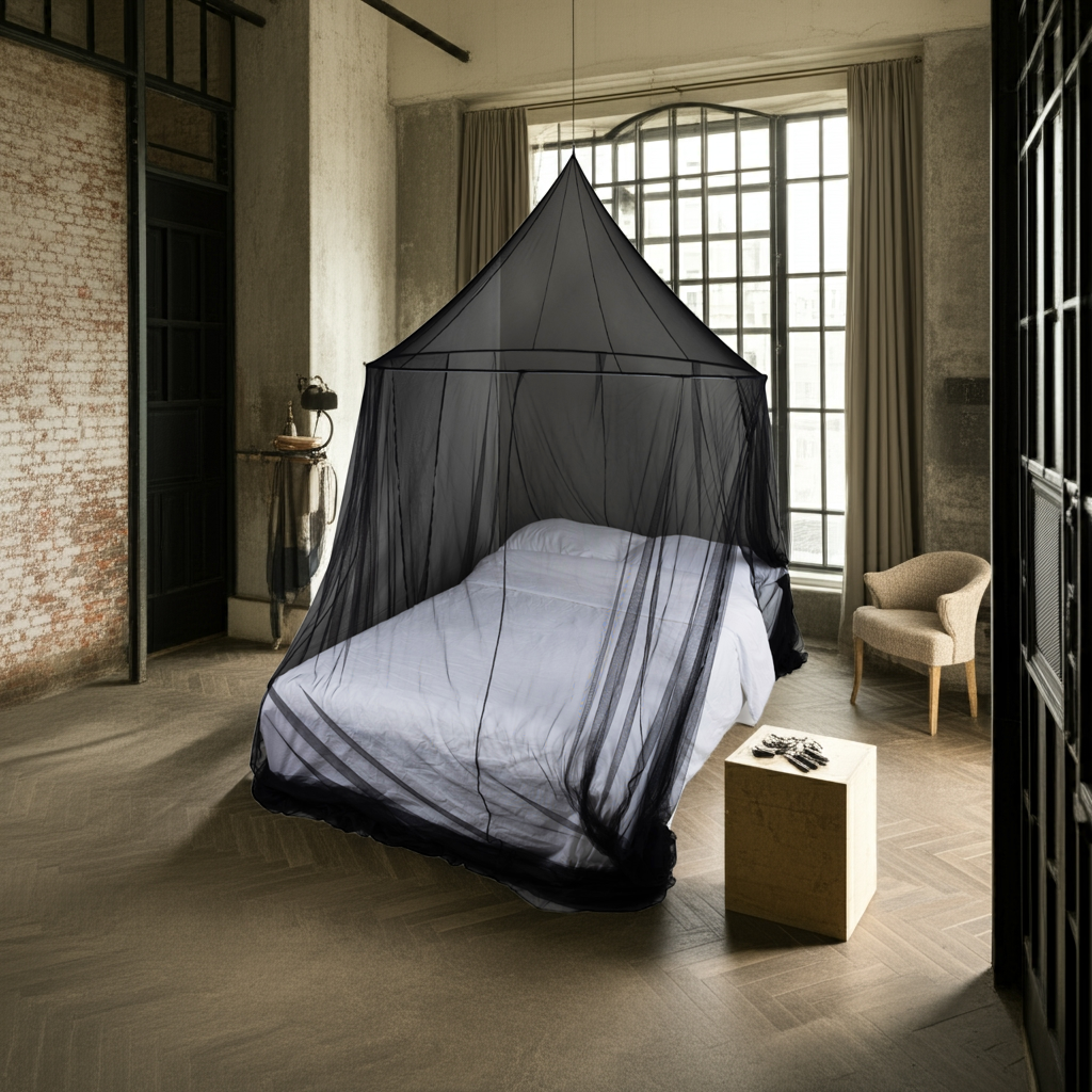 Deconet klamboe - Bangla Max XXL - Topring 150cm, Omtrek 14meter - Zwart - 2pers