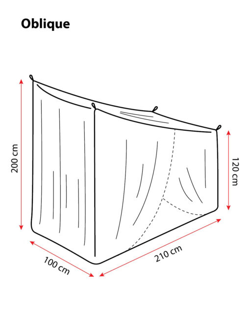 Deconet klamboe OBLIQUE - WIT- L210cm x H120cm én H200cm x B100cm 1 pers – Bild 7