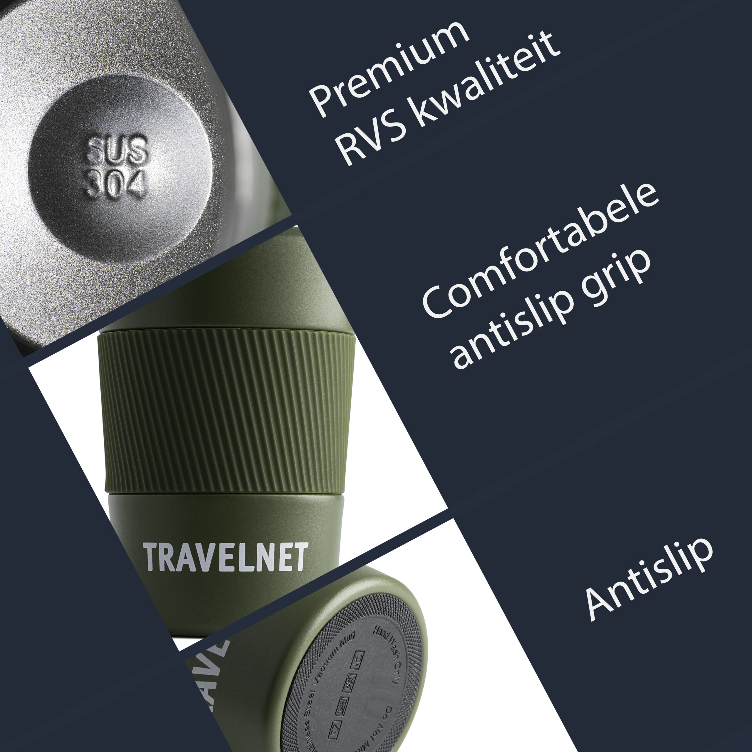 Travelnet thermosbeker – koffiebeker voor onderweg – reisbeker voor koffie en thee – 380 ml – roestvrij staal – Image 6