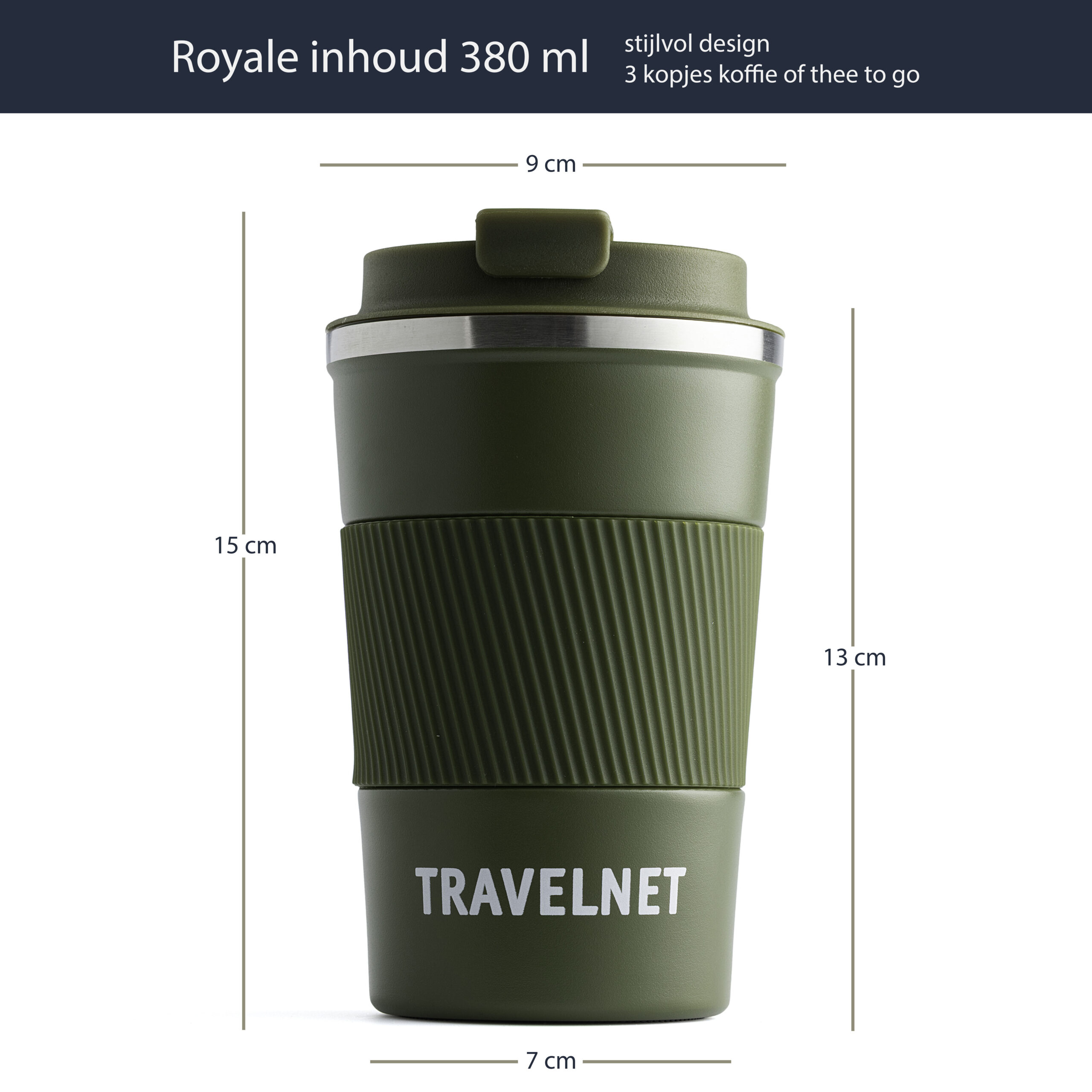 Travelnet thermosbeker – koffiebeker voor onderweg – reisbeker voor koffie en thee – 380 ml – roestvrij staal – Image 8