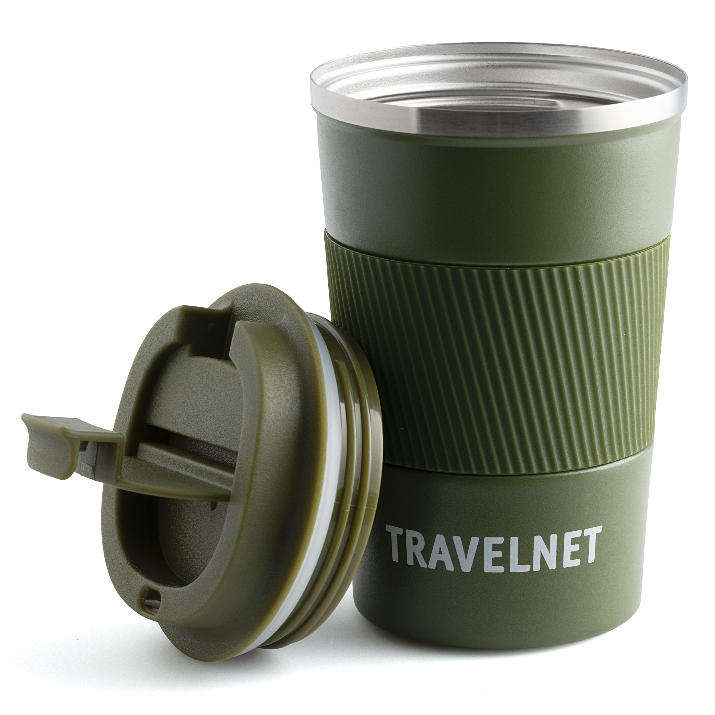 Thermos Travelnet – tasse à café pour les déplacements – tasse de voyage pour café et thé – 380 ml – acier inoxydable