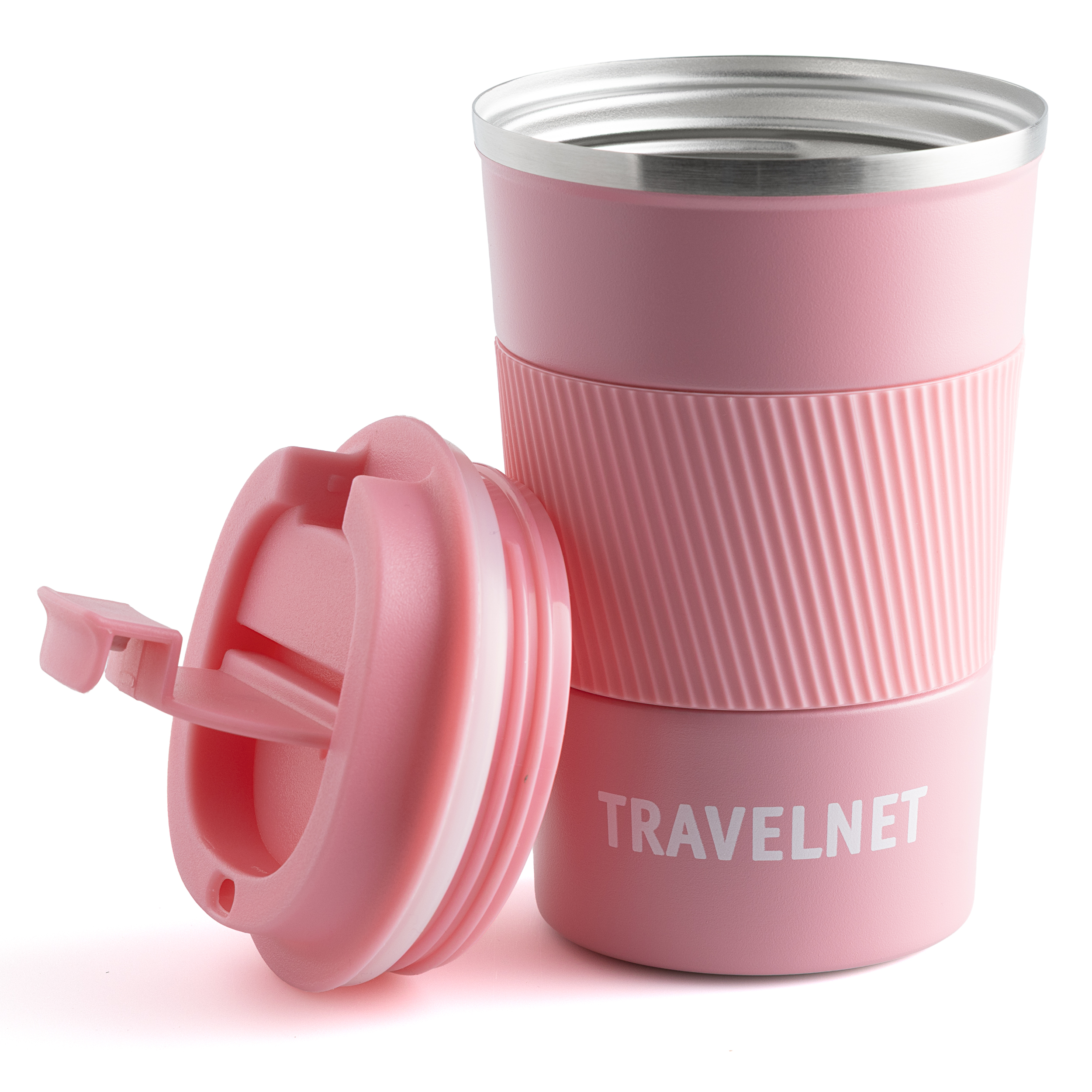 Thermos Travelnet – tasse à café pour les déplacements – tasse de voyage pour café et thé – 380 ml – acier inoxydable