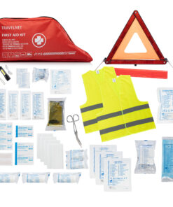 Travelnet Car First Aid Bandage Kit 40-teilig mit Sicherheitsweste und Dreieck