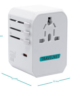 Alternatief beeld van Travelnet Wereldstekker met USB-C (PD) 70W – Universele Reisstekker – 3x USB-C & 2x USB-A – Snellader
