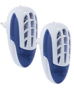 Deconet Kit de 2 prises anti-insectes électriques à LED, 3 x 0,5 W, lumière UV - Portée : 10 m²