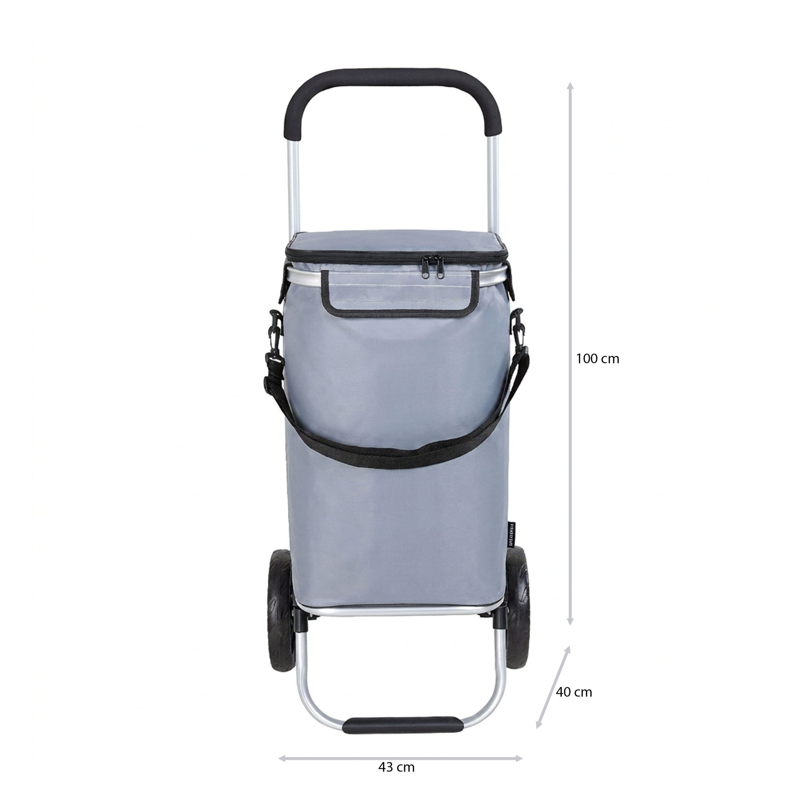 Travelnet Boodschappenwagen 40L, met koelvakje, inklapbaar, aluminium frame - obrazek 5