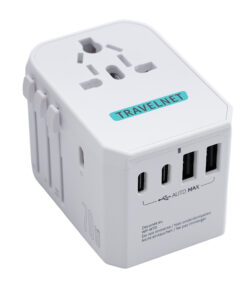 Travelnet World plug z USB-C (PD) 70W - Uniwersalna wtyczka podróżna - 3x USB-C i 2x USB-A - Szybka ładowarka