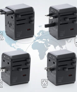 Alternatief beeld van Travelnet Wereldstekker met USB-C (PD) 70W – Universele Reisstekker – 3x USB-C & 2x USB-A – Snellader