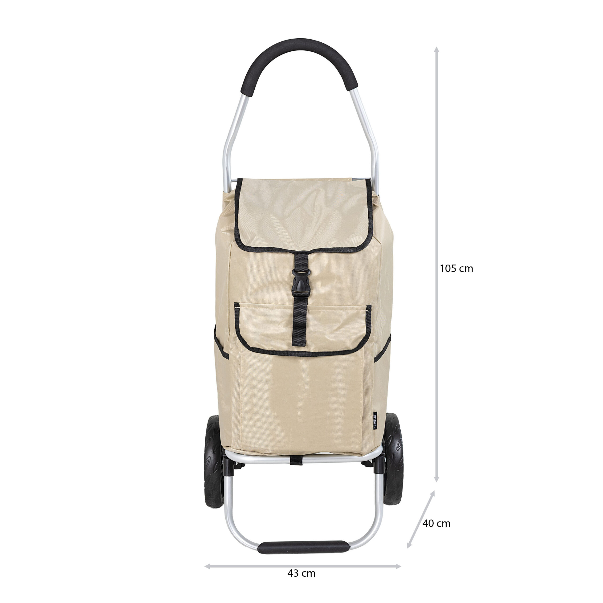 Travelnet Boodschappenwagen 40L, inklapbaar, aluminium frame, met wielen - obrazek 5