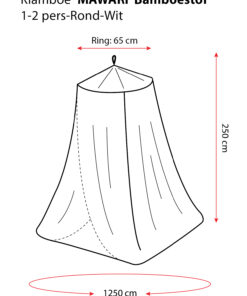 Alternatief beeld van Deconet Bamboestof klamboe - Mawari - Topring 65cm /1250cm omtrek WIT - 1-2 pers